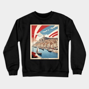 Marseille France Vintage Travel Poster Tourism Crewneck Sweatshirt